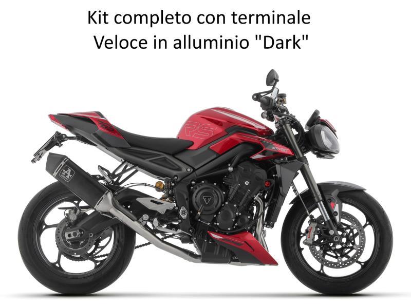 Arrow Scarico completo Triumph Street Triple 765 RS 23 /24 Terminale Veloce Alu dark - scarichi e terminali