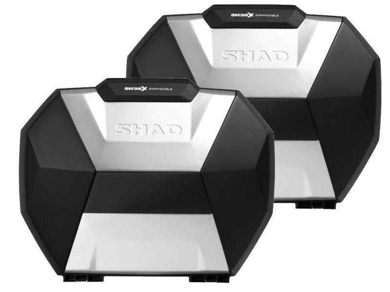 Shad SH38X valigie laterali espandibili Nero / Argento - bauletti e valigie