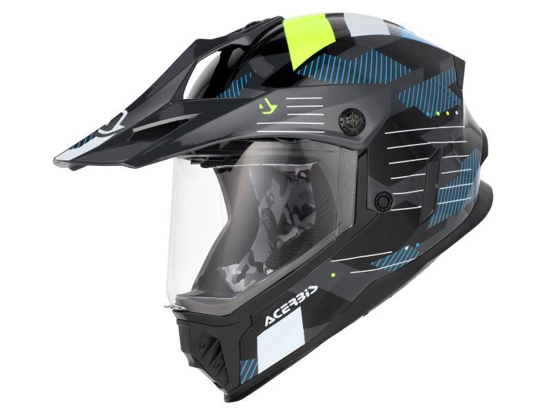 Acerbis Rider Junior casco moto enduro da bambino Nero / Giallo Fluo 53-54 cm - caschi integrali
