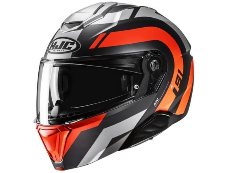 HJC I91 casco moto apribile Arven MC6HSF Nero / Arancio opaco - caschi modulari