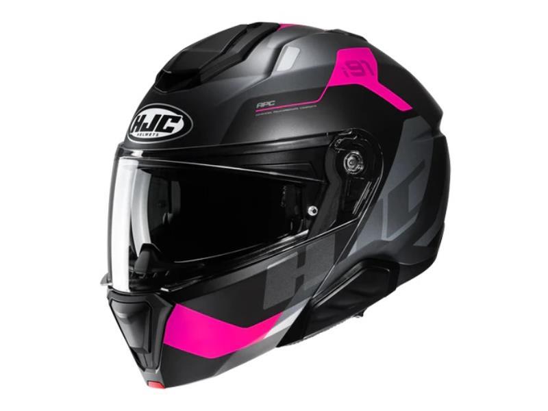 HJC I91 casco moto apribile Carst MC8SF Nero opaco / Viola - caschi modulari