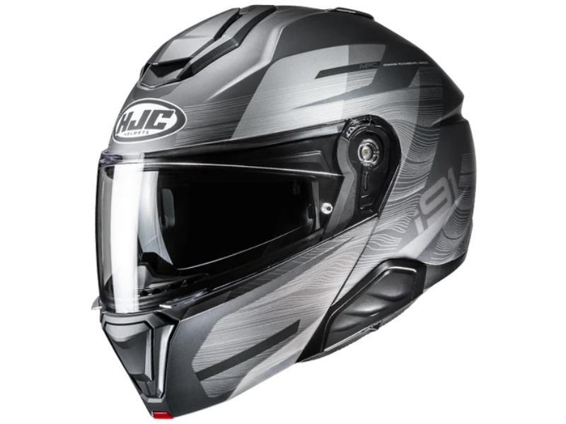 HJC I91 casco moto apribile Dusk MC5SF Nero opaco / Grigio - caschi modulari