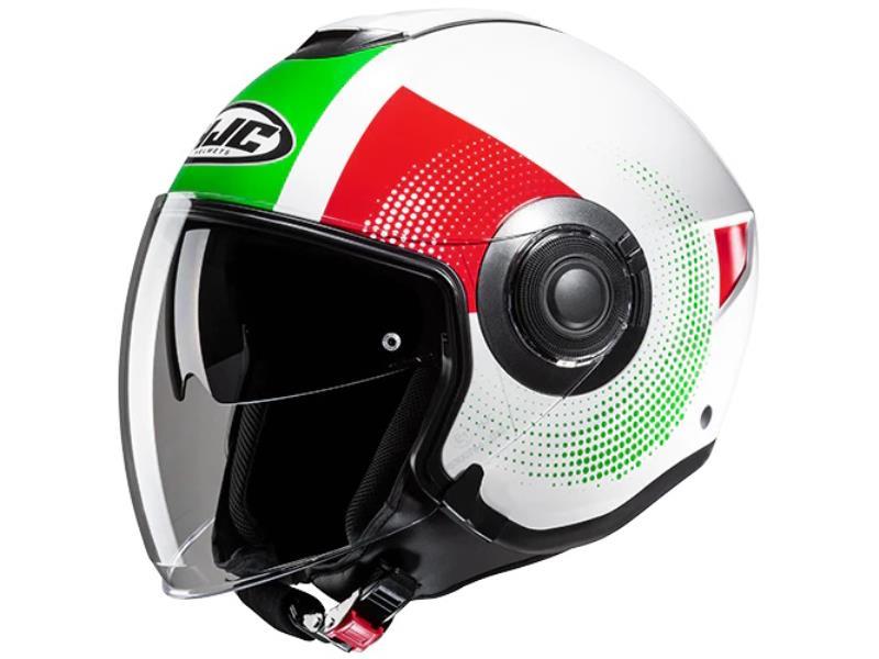HJC I40N casco jet moto ECE2206 Pyle MC41 Bianco / Rosso / Verde - caschi jet