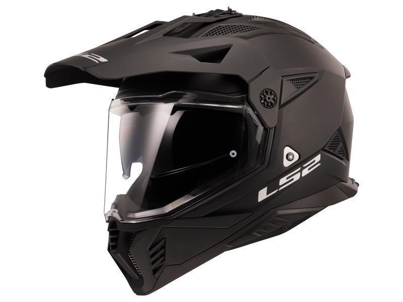 LS2 MX702 Pioneer II casco moto enduro ECE 2206 Matt Black - caschi integrali