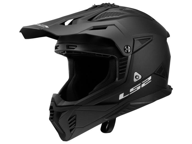 LS2 MX708 Fast II casco moto cross ECE22.06 Solid matt Black - caschi cross