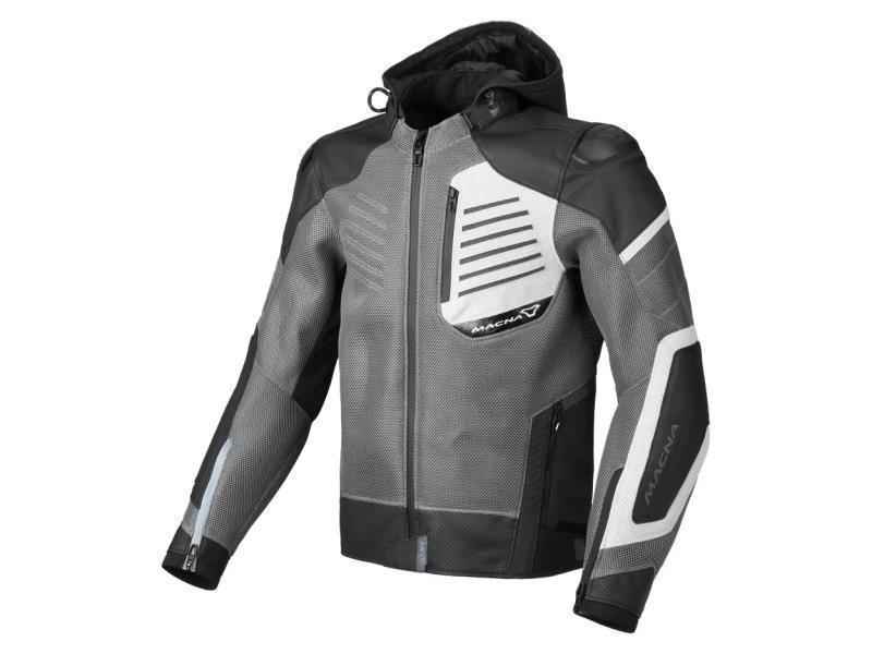Macna Risant giacca moto estiva tessuto e pelle Grigio / Nero - giacche impermeabili