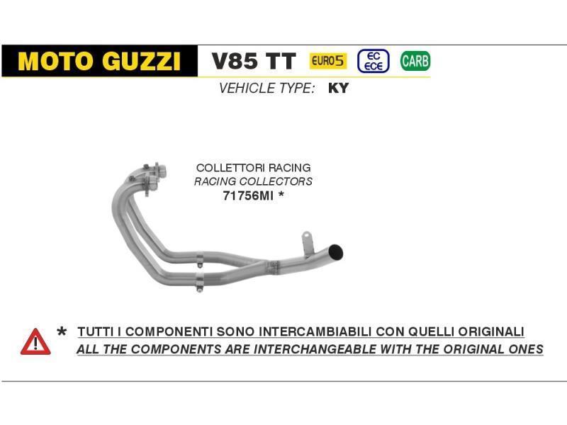 Arrow Collettori racing Moto Guzzi V85 TT 21 / 23 Inox - scarichi e terminali