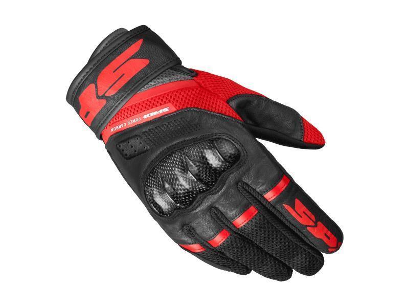 Spidi Power Carbon guanti moto sportivi estivi Rosso / Nero - guanti in pelle