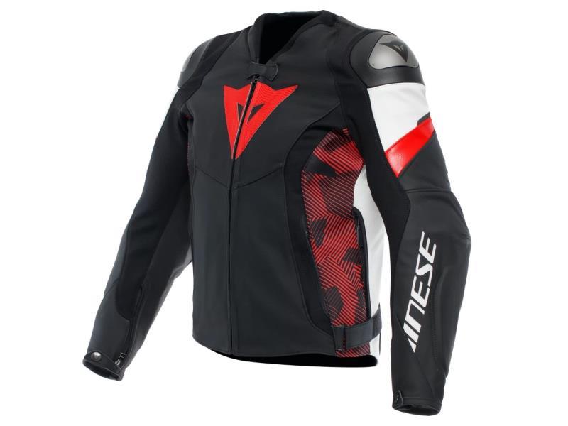 Dainese Avro 5 giacca moto Black / Red Lava / White - giacche in pelle