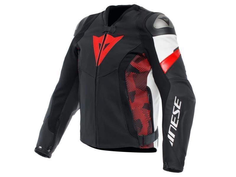 Dainese Avro 5 giacca moto Black / Red Lava / White - giacche in pelle