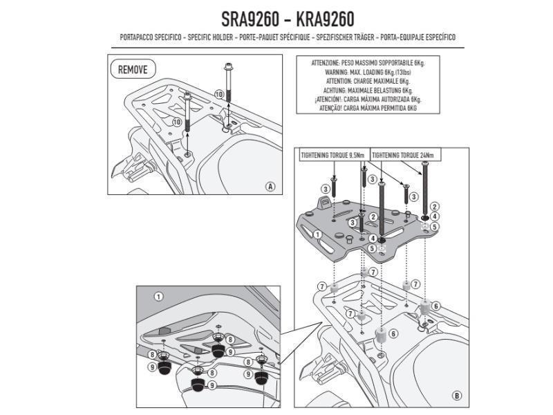 Givi SRA9260 portapacchi Voge Valico 900 DSX 24  - portapacchi e portavaligie