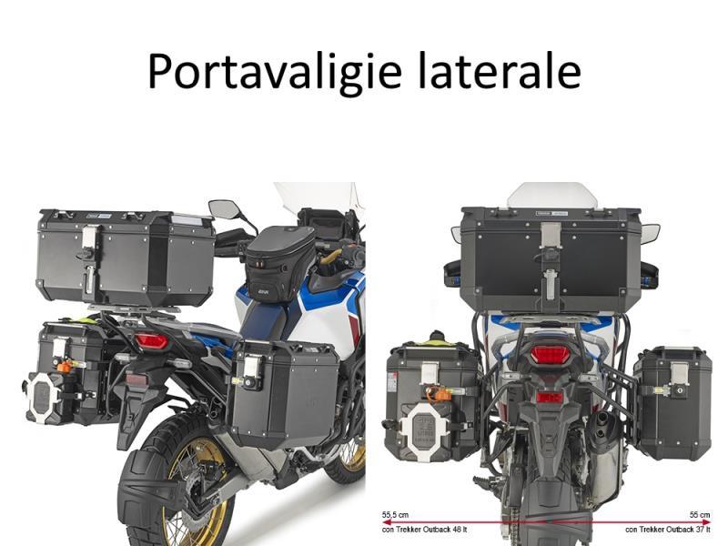 Givi PLO1178CAM portav later Honda Africa Twin 1100 20/24-adv spo Nero / MONOKEY
 CAM-SIDE Trekker Outback - portapacchi e portavaligie