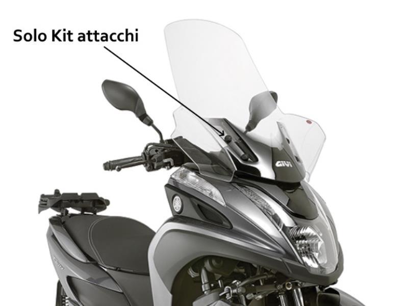 Kappa D2120KITK Att parab Yamaha tricity 125-155 14/24 Nero - cupolini e parabrezza