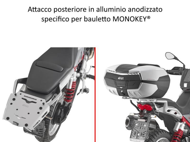 Givi SRA8209 Attacco posteriore moto Guzzi V85 TT 24 alluminio Argento - portapacchi e portavaligie