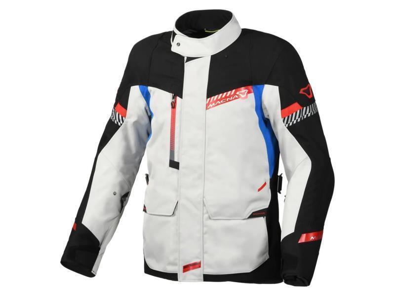 Macna Aspire giacca moto laminata impermeabile Light grey / black / blue - giacche impermeabili
