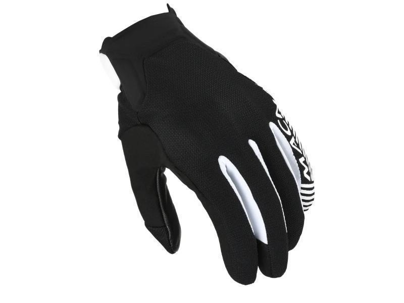 Macna Obtain Leather guanti moto corti estivi Black / White - guanti in pelle