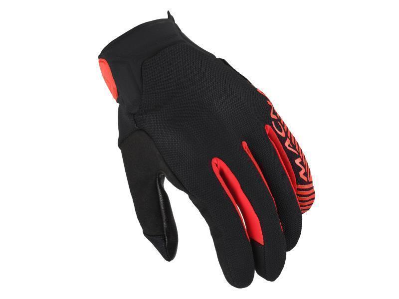 Macna Obtain Leather guanti moto corti estivi Black / Red - guanti in pelle