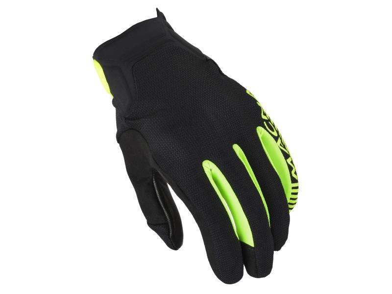 Macna Obtain Leather guanti moto corti estivi Black / Yellow - guanti in pelle