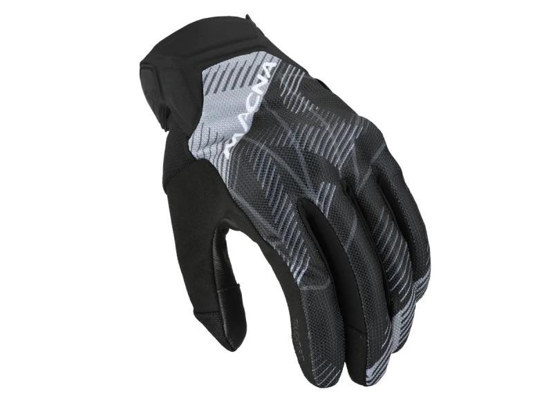 Macna Obtain Leather guanti moto corti estivi Black / Grey / White - guanti in pelle