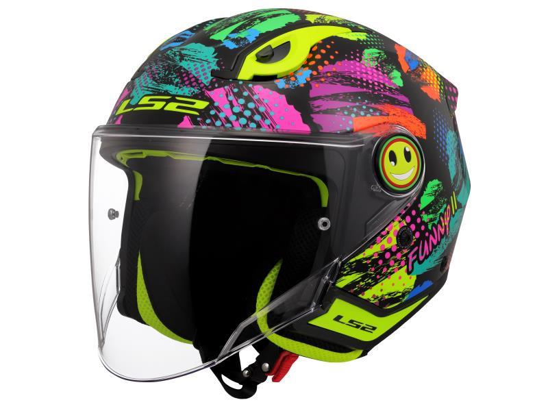 LS2 OF622 Funny II casco moto da bambino Joy Black - caschi jet