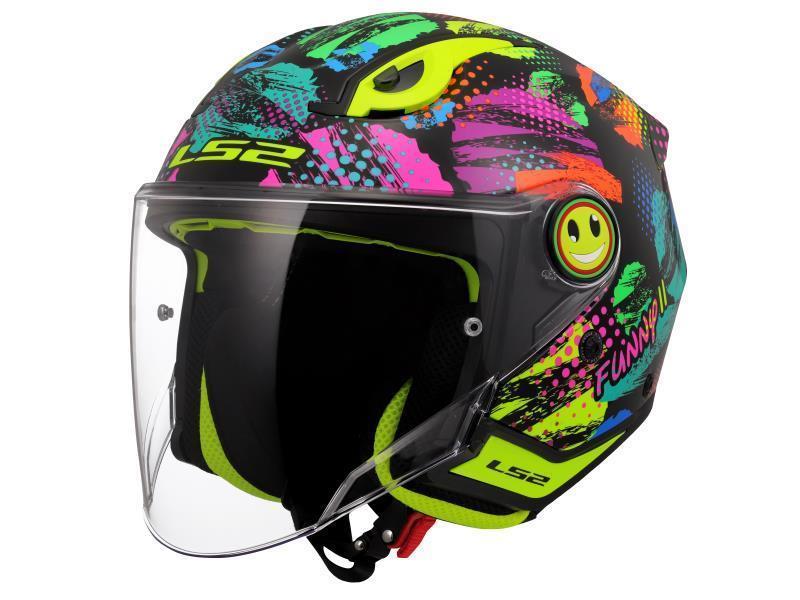 LS2 OF622 Funny II casco moto da bambino Joy Black - caschi jet