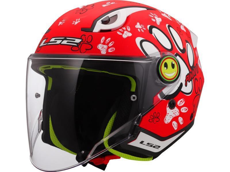 LS2 OF622 Funny II casco moto da bambino Paws Red - caschi jet