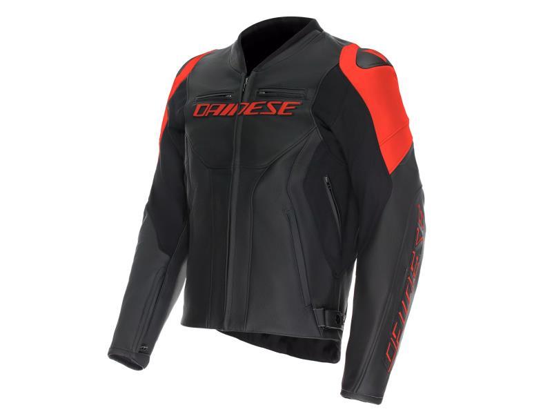 Dainese Racing 5 giacca moto strada sportiva Black / Red Fluo - giacche in pelle