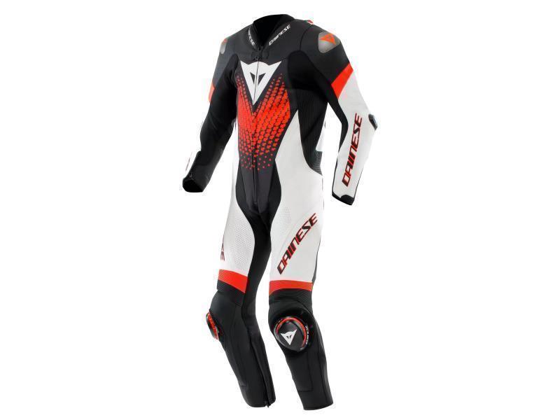 Dainese Laguna Seca 6 intera perforata Black / White / Red Fluo - tute in pelle intere