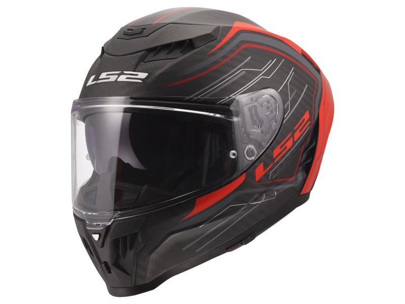 LS2 FF807 Dragon casco moto carbon Subic Red - caschi integrali