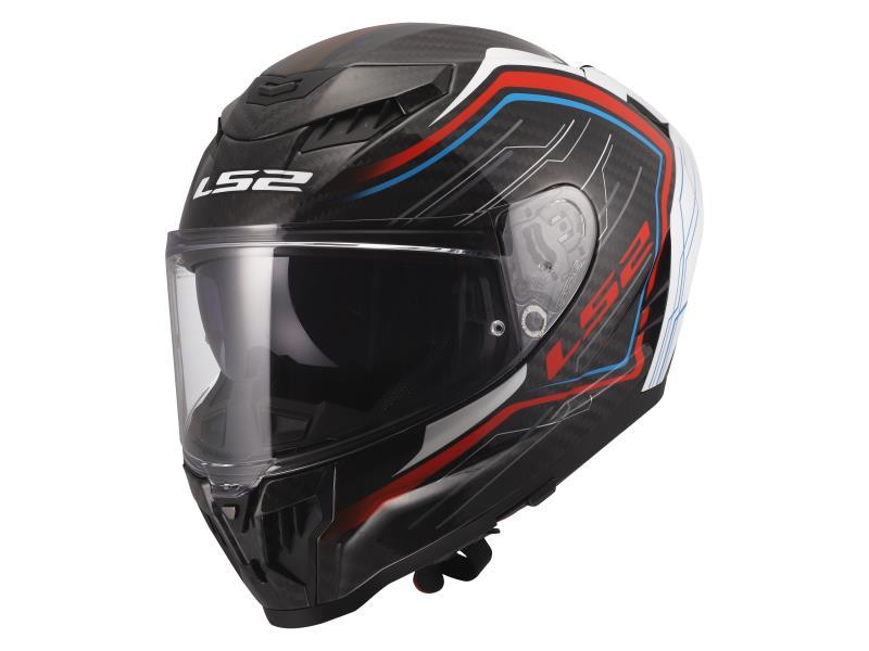 LS2 FF807 Dragon casco moto carbon Subic White Blue Red - caschi integrali