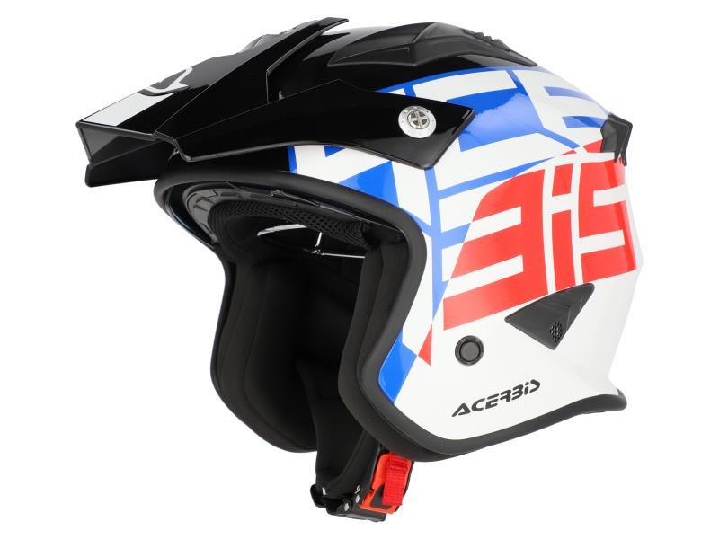 Acerbis Jet Aria Graphic ECE 22.06 casco moto (034) Bianco / Blu / Rosso - caschi jet