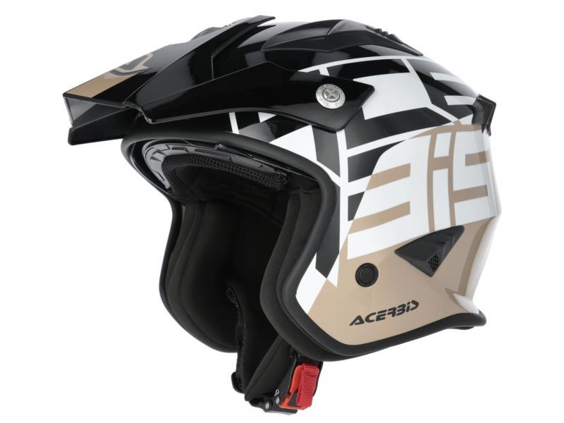 Acerbis Jet Aria Graphic ECE 22.06 casco moto (320) Nero / Marrone - caschi jet