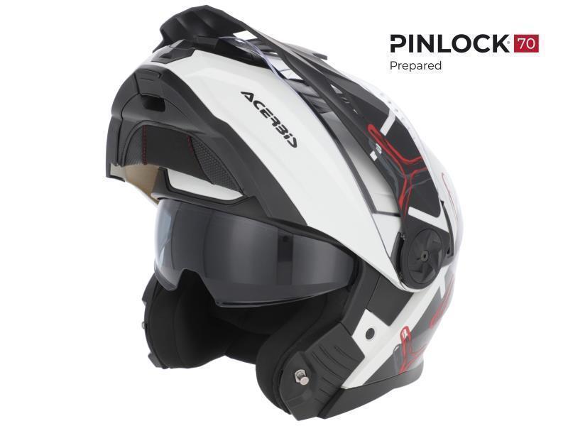 Acerbis Rider casco moto apribile enduro Bianco / Nero - caschi modulari