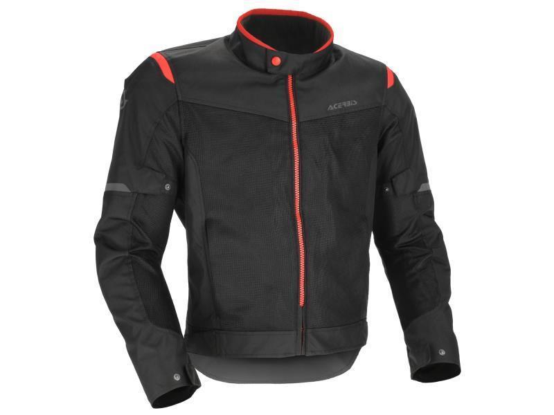 Acerbis Ramsey CE Vented 2.0 giacca moto estiva Nero / Rosso - giacche in tessuto