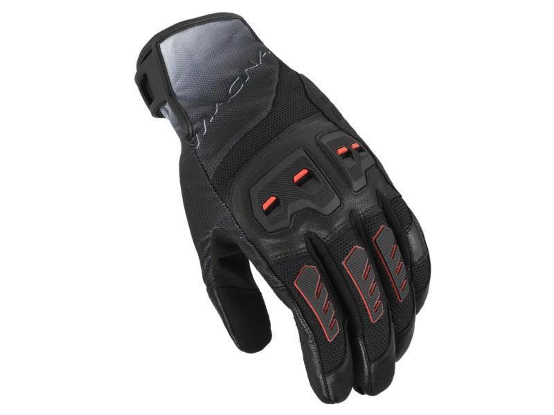 Macna Jugo 2.0 guanti moto estivi pelle e tessuto Nero / Rosso - guanti in tessuto