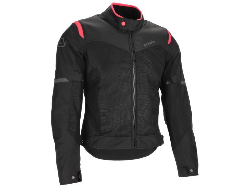 Acerbis Ramsey CE Vented 2.0 donna giacca moto estiva Nero / Rosa - giacche in tessuto