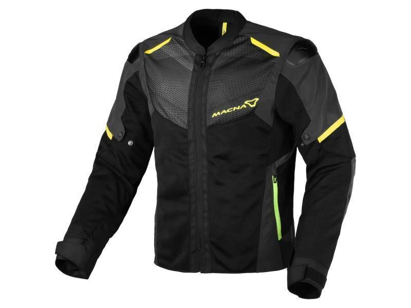 Macna Orcano 2.0 Night Eye giacca moto estiva Nero / Giallo fluo - giacche in tessuto