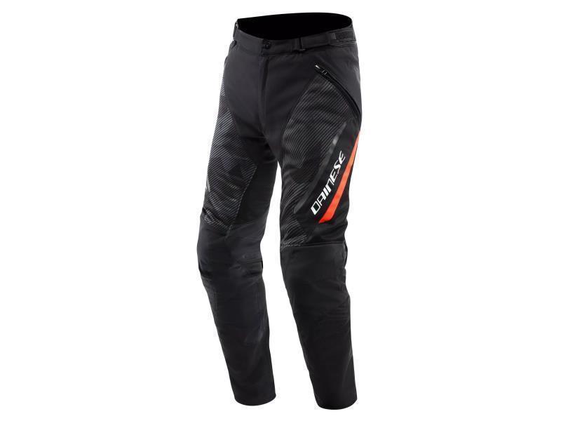 Dainese Drake 2 SUPER Air Tex pantaloni moto estivi Black / Anthracite / Red fluo - pantaloni in tessuto