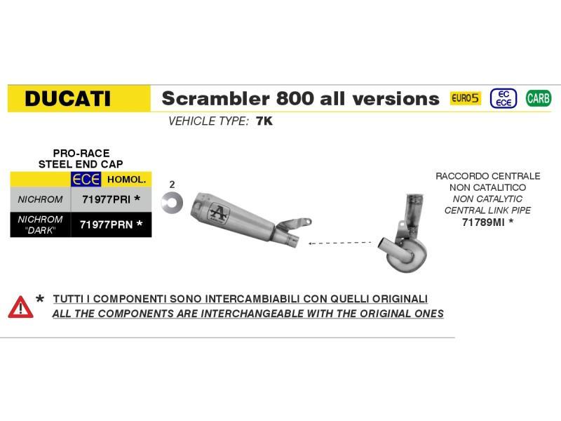 Arrow Terminale Ducati Scrambler 800 23 / 24 Pro-Race nichrom "Dark" - scarichi e terminali