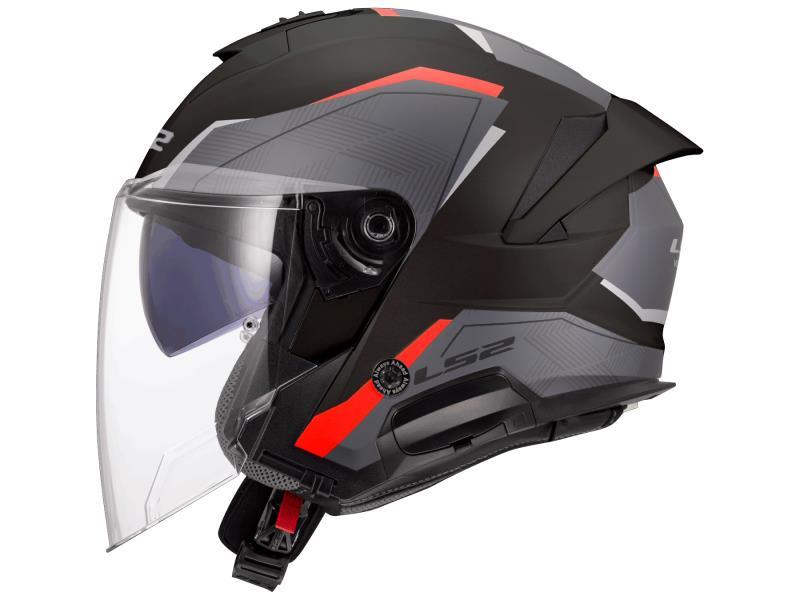 LS2 OF618 Verso II casco moto Air Black / Red - caschi jet
