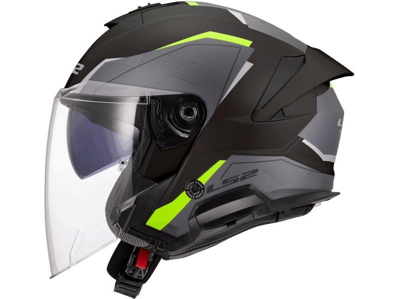 LS2 OF618 Verso II casco moto Air Black / Yellow - caschi jet