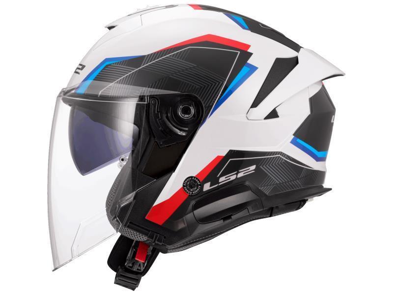 LS2 OF618 Verso II casco moto Air White / Blue/ Red - caschi jet