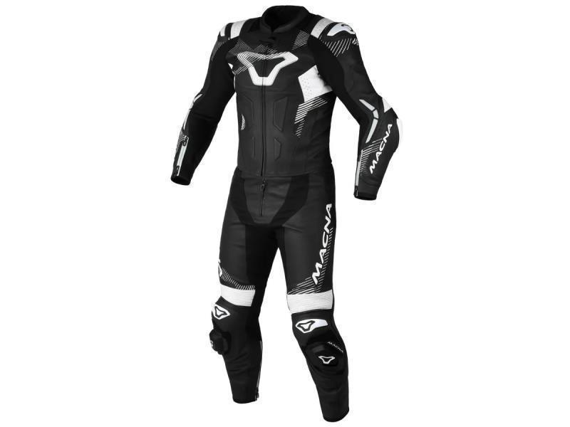 Macna Armadyl tuta moto divisibile 2pz Nero / Bianco - tute in pelle divisibili