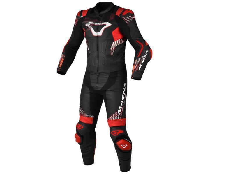 Macna Armadyl tuta moto divisibile 2pz Nero / Rosso / Bianco - tute in pelle divisibili