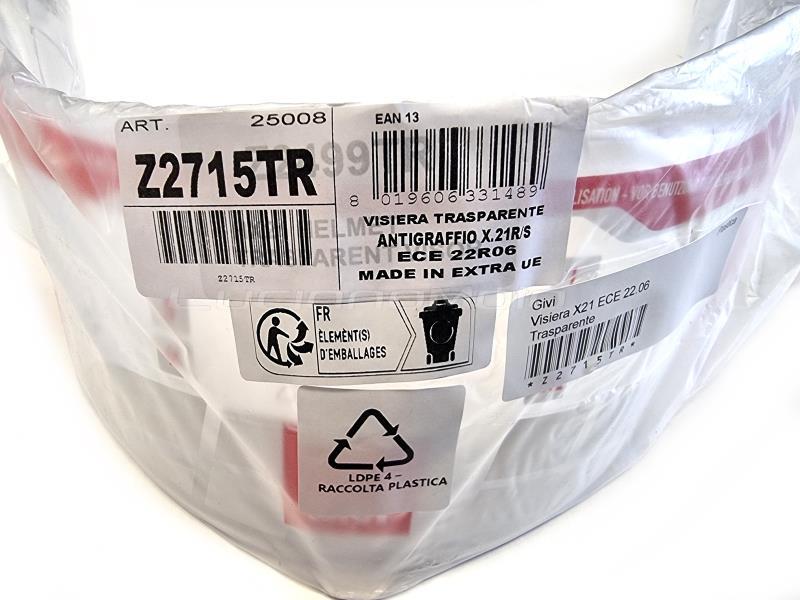 Givi Visiera X21 ECE 22.06 Trasparente - visiere