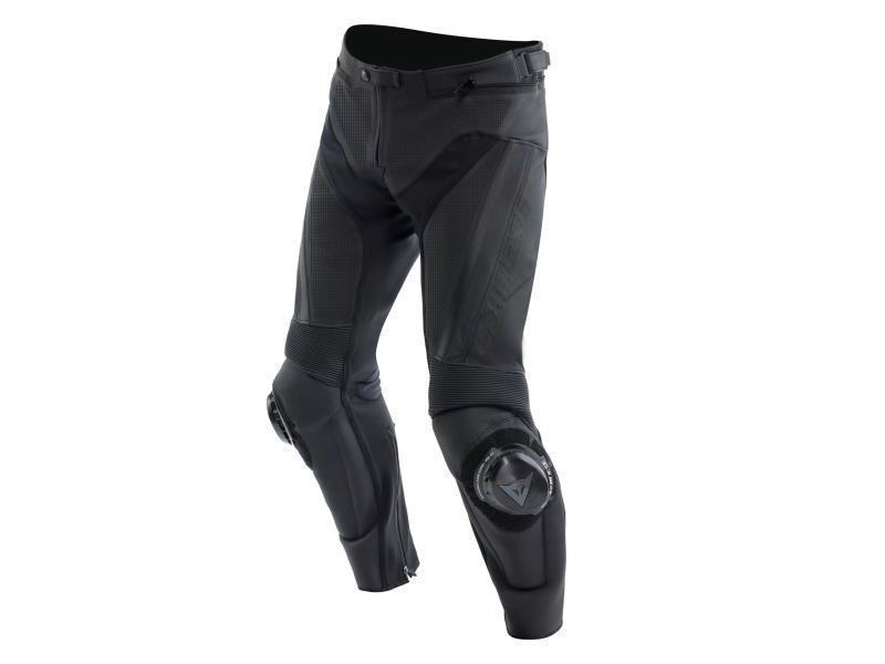 Dainese Delta 4 perforato pantaloni in pelle moto strada estivi Black / Black - pantaloni in pelle