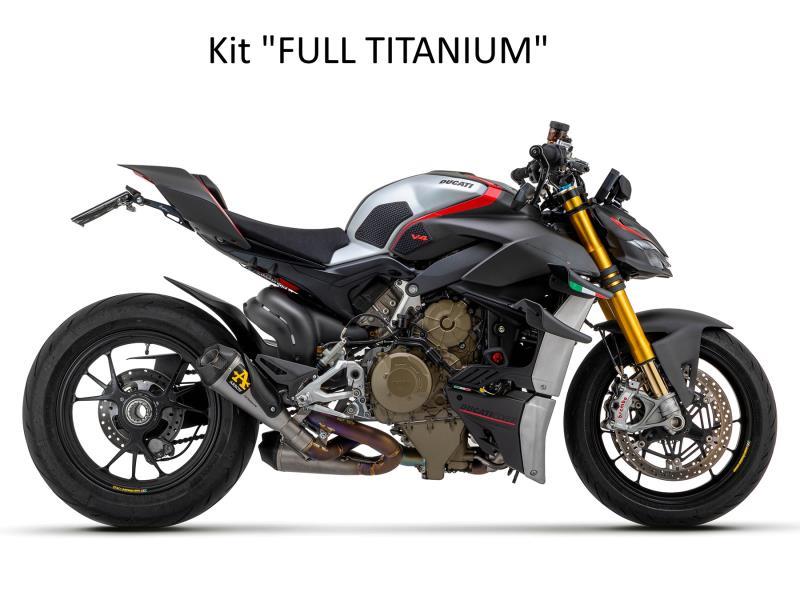 Arrow Kit terminali Ducati Streetfighter V4 20/24 Racing NON omolo Works titanio (Dx+Sx) raccordi in titanio - scarichi e terminali
