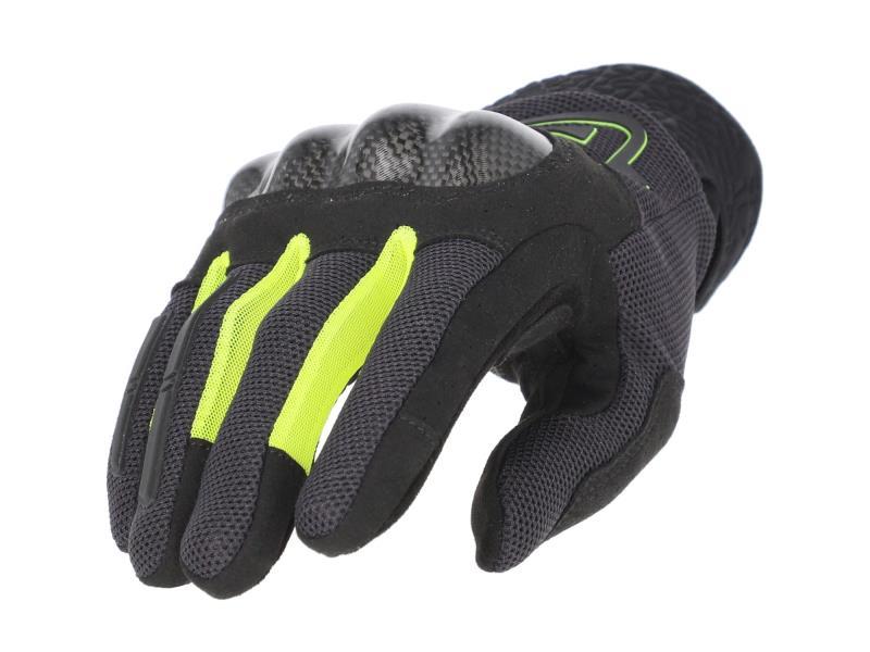 Acerbis Ramsey Vented PRO guanti moto CE EN 13594 Nero / Giallo - guanti in tessuto