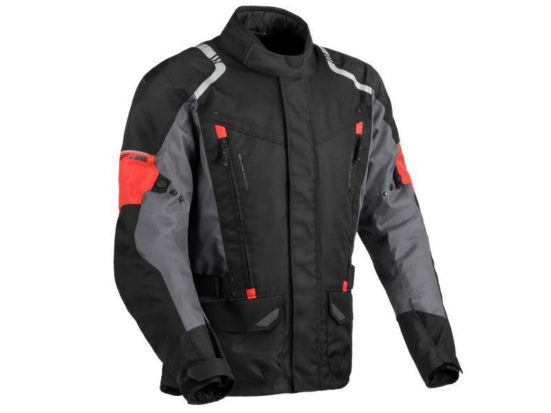 Difi Navigator Aerotex giacca moto touring impermeabile Nero / Rosso - giacche impermeabili