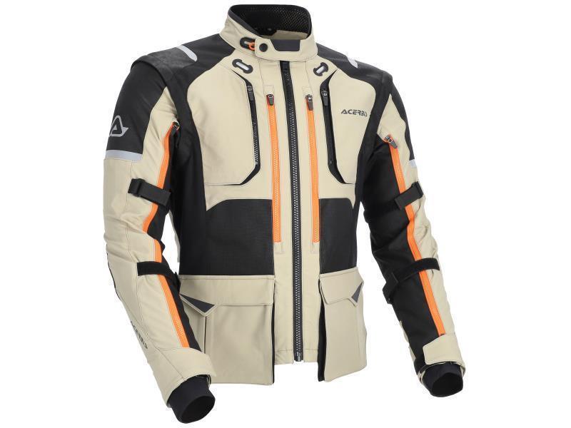 Acerbis Rally Pro giacca moto enduro adventure maniche staccabili Nero / Beige - Senza protezioni - giacche in tessuto